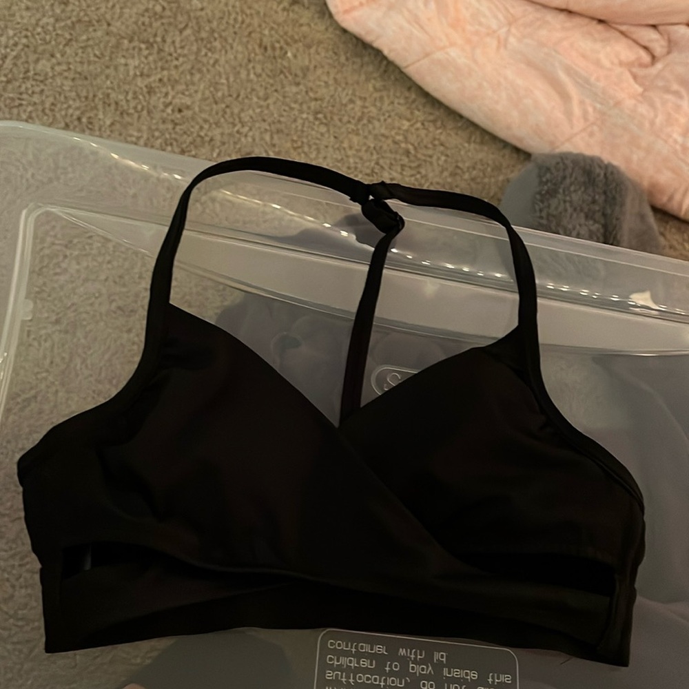 PINK black bikini top